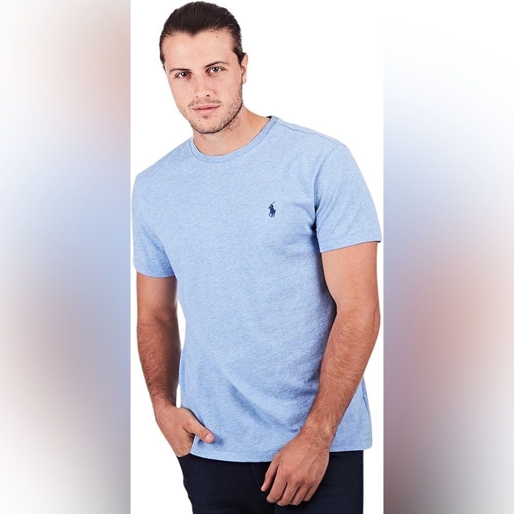 Polo Ralph Lauren Mens Crew Neck T-shirt Heathered Blue